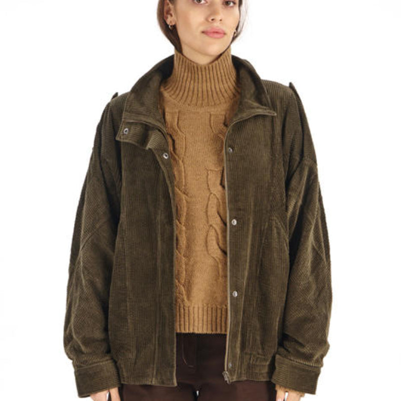 KOMODO corduroy jas HATTIE KHAKI biologisch katoen