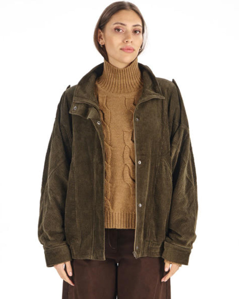 KOMODO corduroy jas HATTIE KHAKI biologisch katoen
