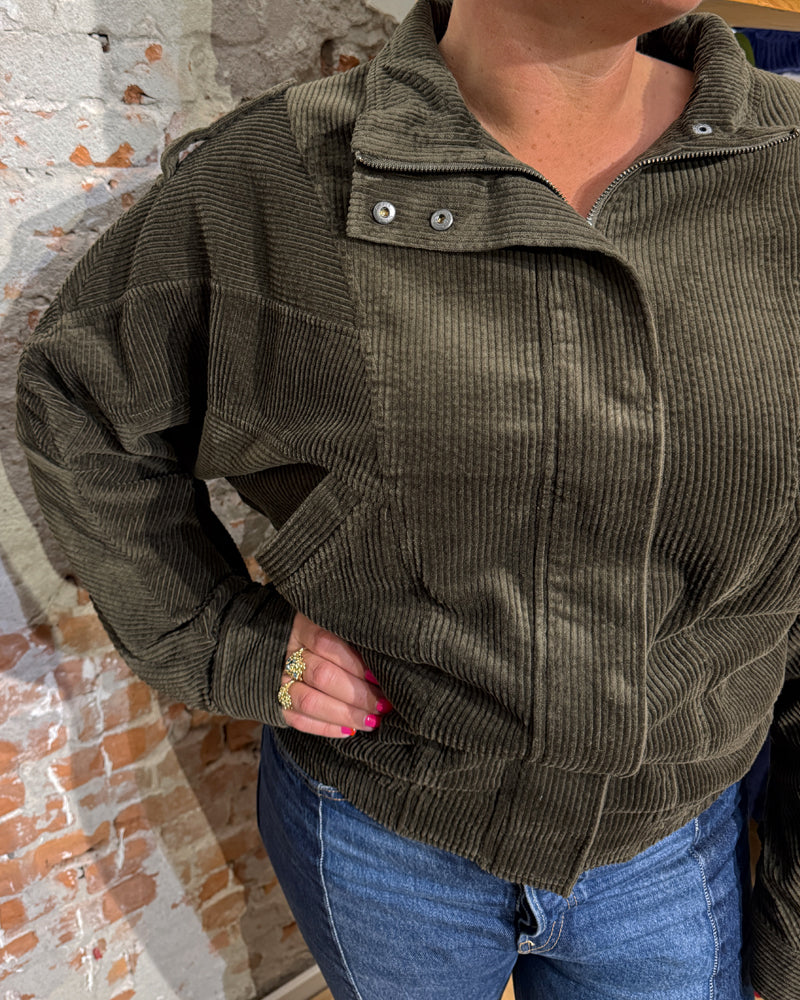KOMODO HATTIE KHAKI organic cotton corduroy jacket