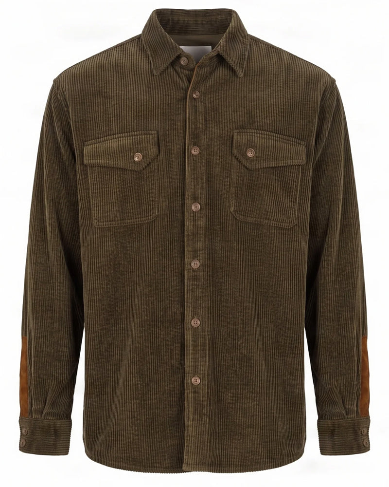 KOMODO corduroy overshirt KARDA KHAKI biologisch katoen