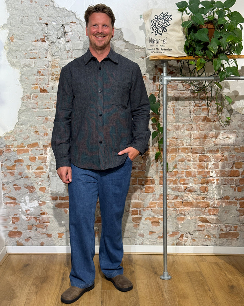 KOMODO overshirt SHANTI CHARCOAL handwoven bio katoen
