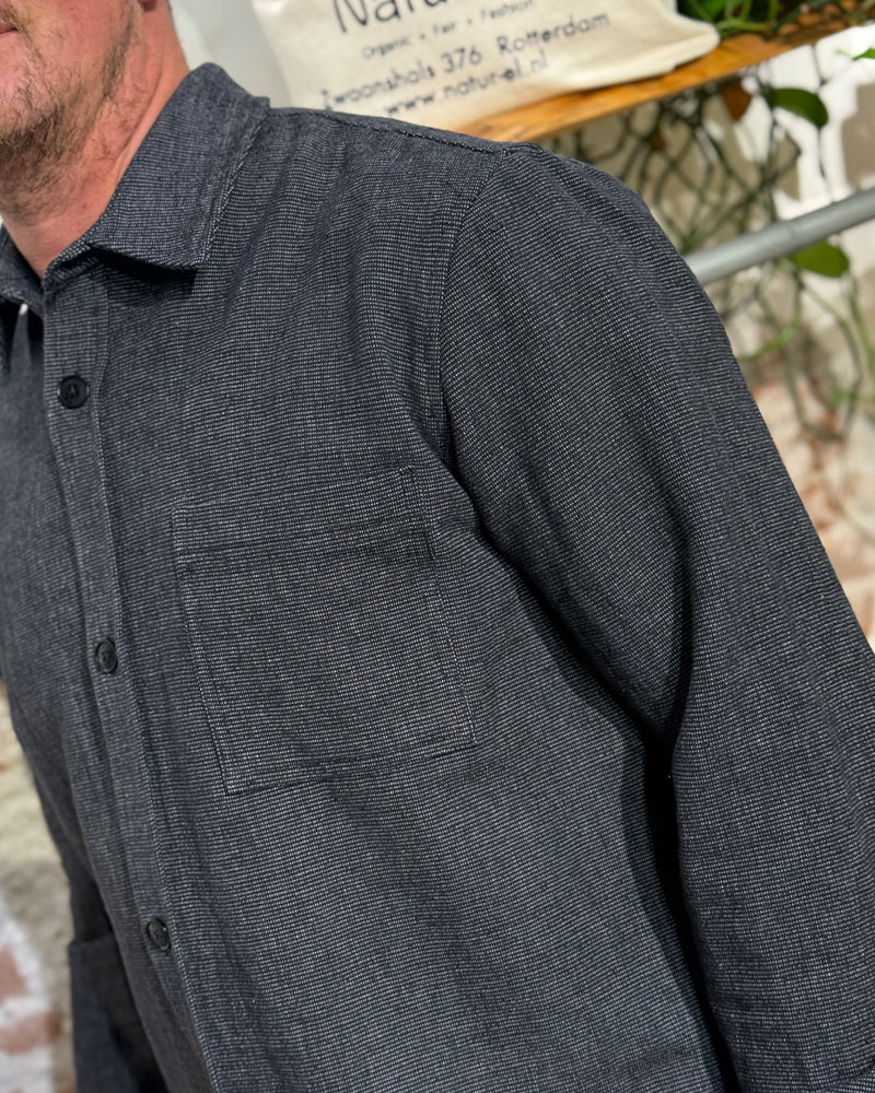 KOMODO overshirt SHANTI CHARCOAL handwoven bio katoen