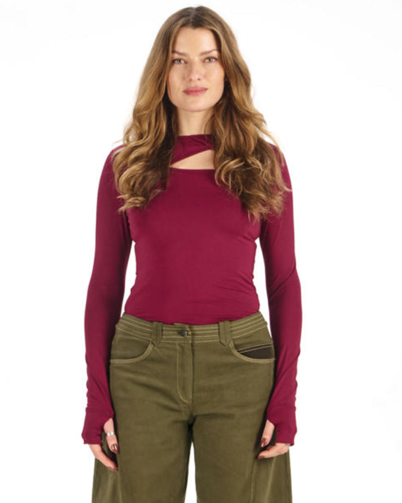 KOMODO Top mit Schleife FOX BLACK aus Modal