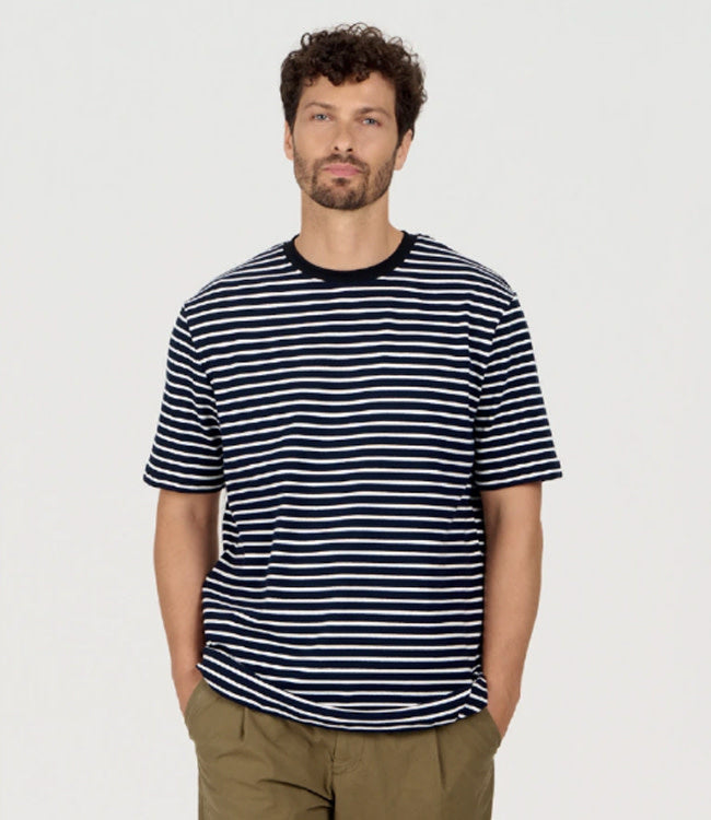 KOMODO gestreept t-shirt CLAUDE NAVY biologisch katoen