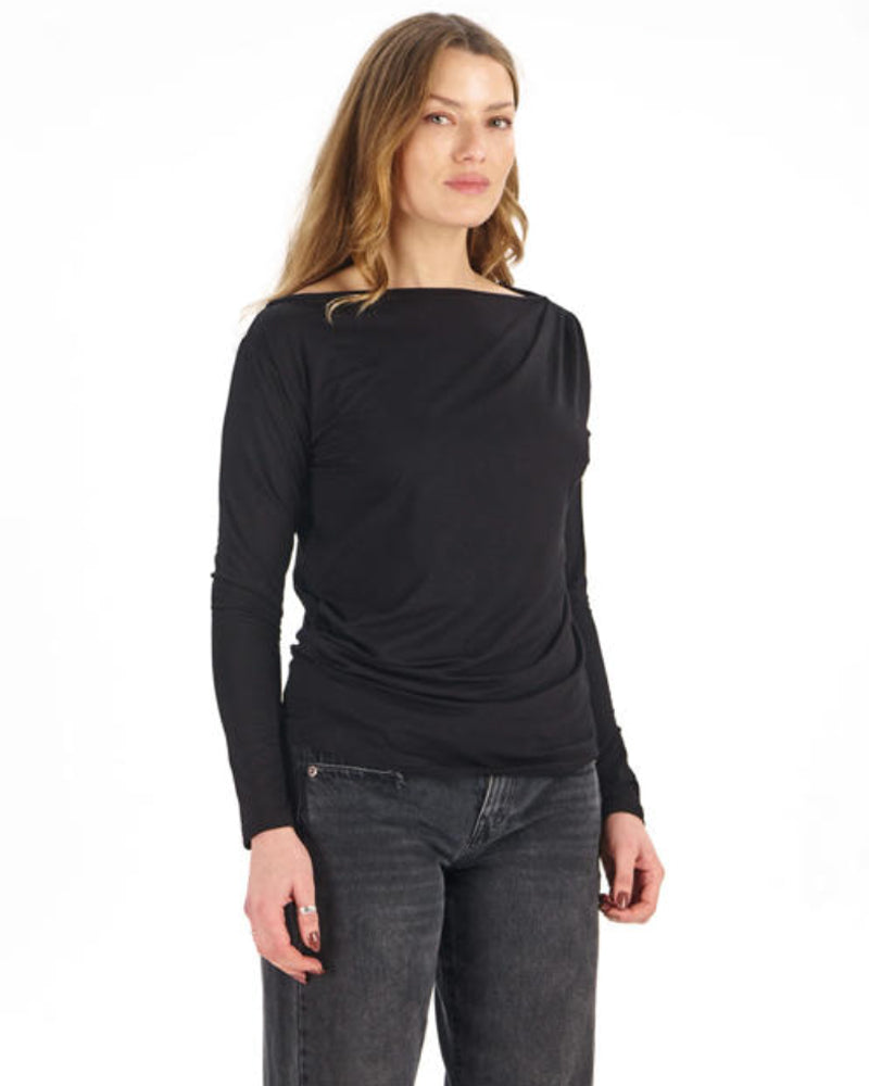 KOMODO Top mit Schleife FOX BLACK aus Modal