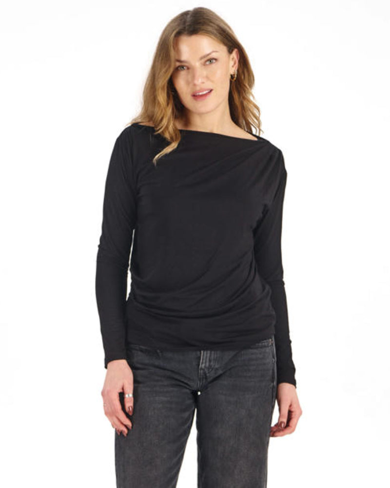 KOMODO Top mit Schleife FOX BLACK aus Modal
