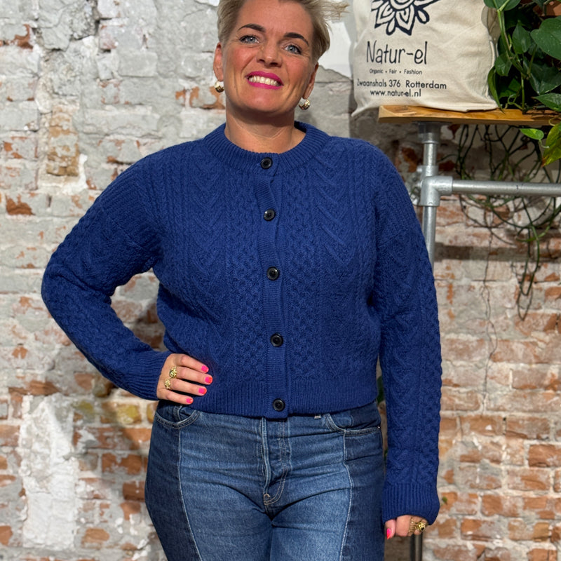 KOMODO wool cardigan CHARLIE COBALT 100% lambswool