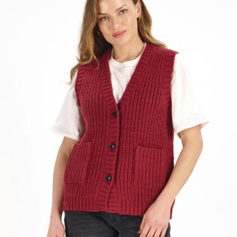 KOMODO wollen Spencer INDI ROT 100% Lammwolle