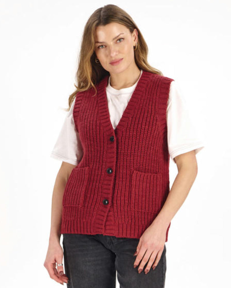 KOMODO wollen Spencer INDI ROT 100% Lammwolle