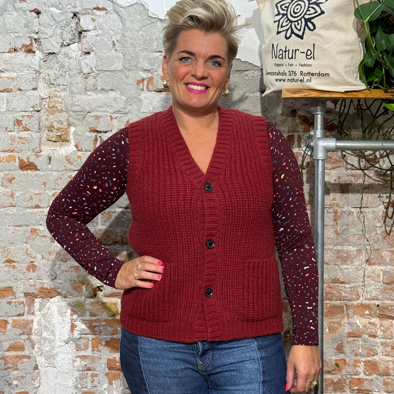 KOMODO wool sweater vest RIO WINE 100% lambswool