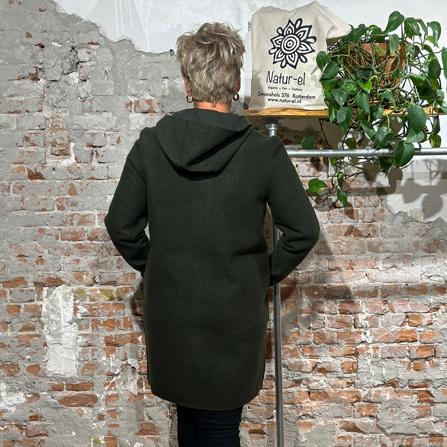 LANGERCHEN wollen parka jas RISANA OLIVE