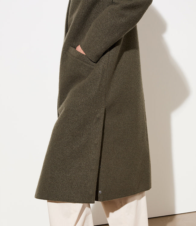 LANGERCHEN lange wollen trenchcoat MILPORT OLIVE