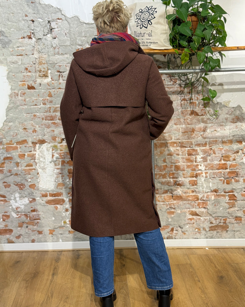 LANGERCHEN langer Woll-Trenchcoat MILPORT WALNUT