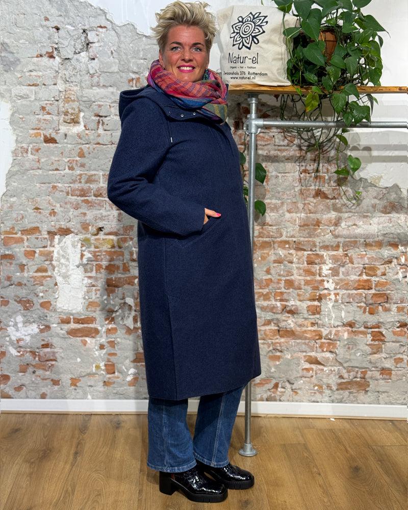 LANGERCHEN langer Woll-Trenchcoat MILPORT WALNUT