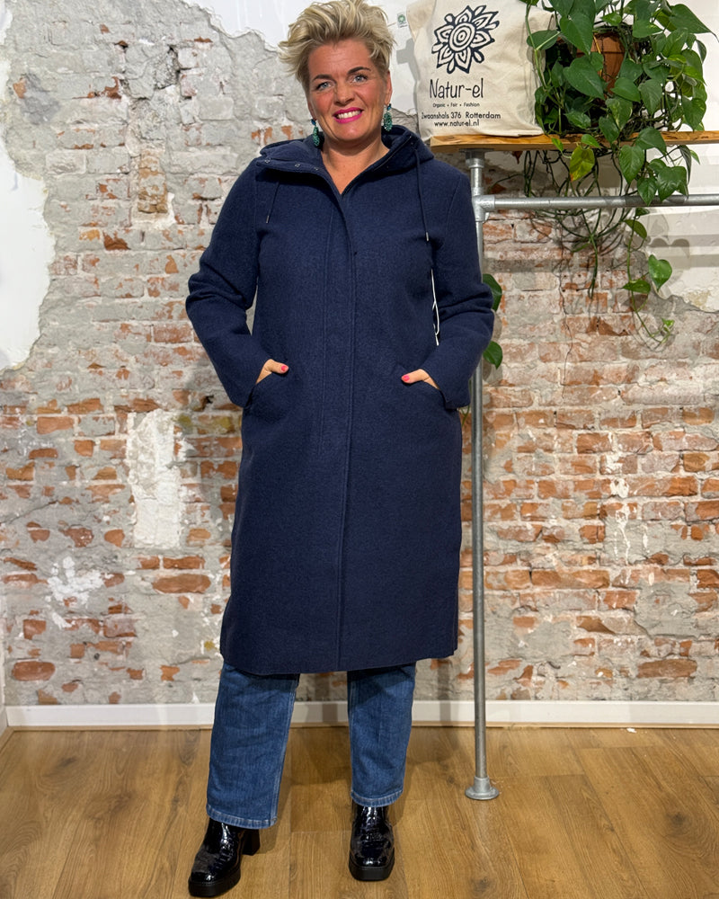 LANGERCHEN langer Woll-Trenchcoat MILPORT WALNUT