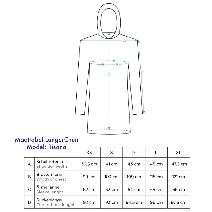 LANGERCHEN wollen parka jas RISANA NAVY