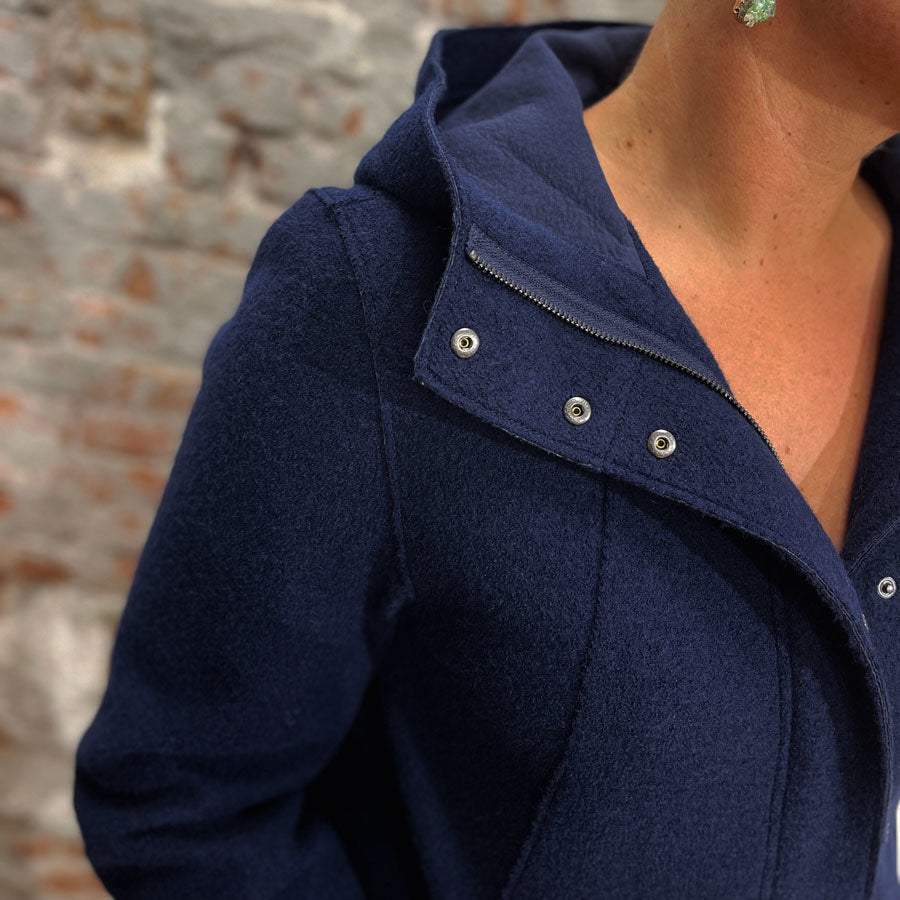LANGERCHEN wollen parka jas RISANA NAVY