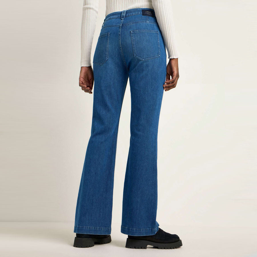 LANIUS bootcut jeans AMY MID BLUE van biologisch katoen