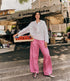 LANIUS wijde pantalon broek JOLENE ORCHID van tencel