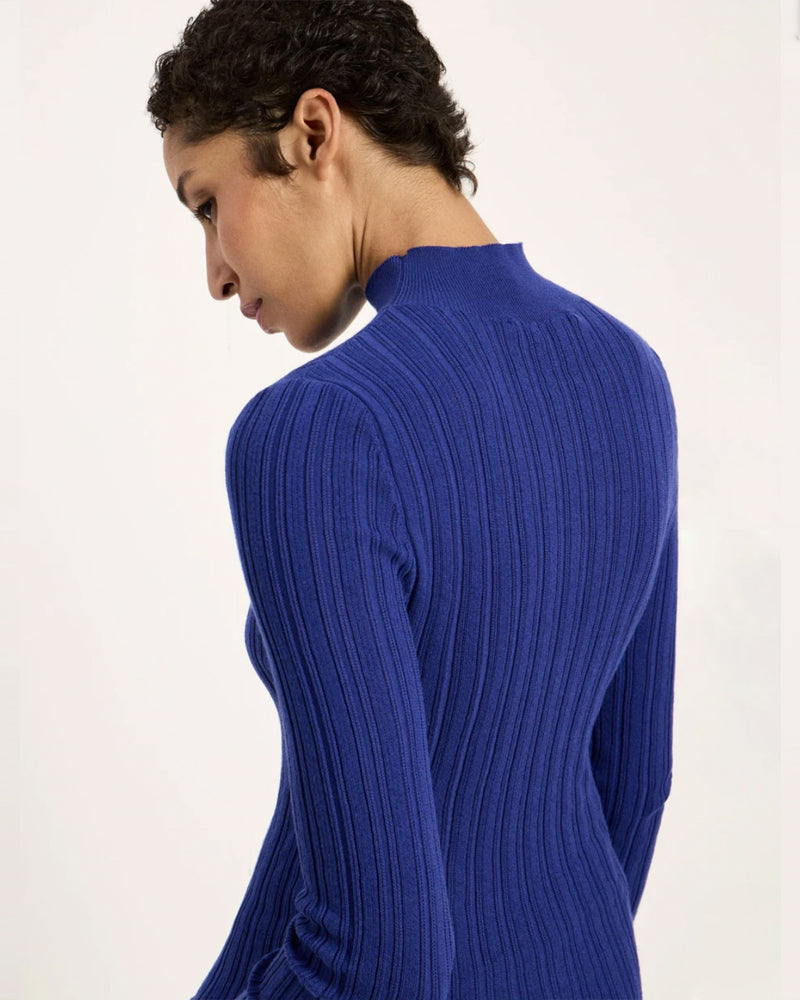 LANIUS Rollkragenpullover mit Print ROSA ANIMAL Tencel und Biobaumwolle