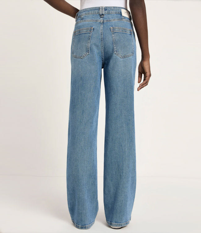 LANIUS mid waist spijkerbroek met rechte pijpen FEM LIGHT BLUE