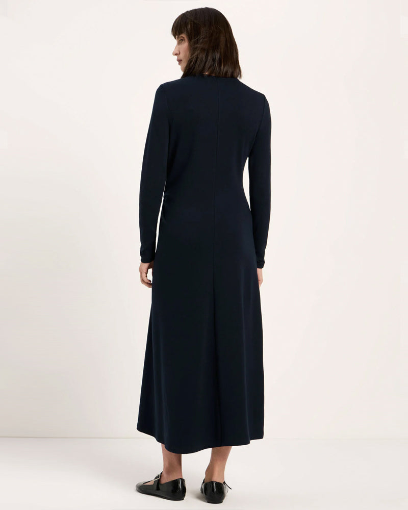 LANIUS effen jurk plooidetail TINA NIGHT tencel & bio katoen