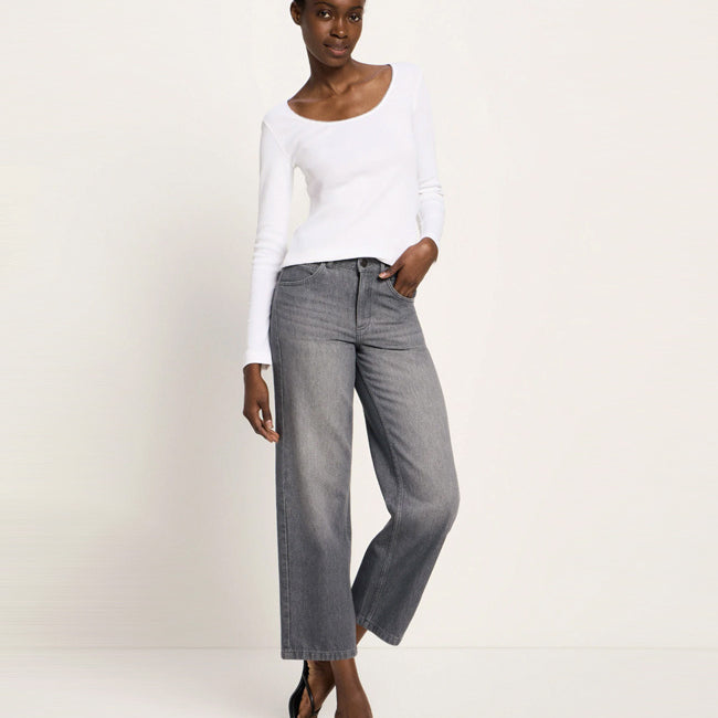 LANIUS relaxed jeans GAIA DARK GREY biologisch katoen