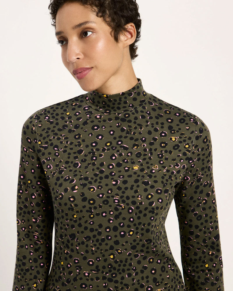 LANIUS Rollkragenpullover mit Print ROSA ANIMAL Tencel und Biobaumwolle