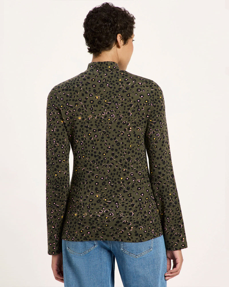 LANIUS Rollkragenpullover mit Print ROSA ANIMAL Tencel und Biobaumwolle