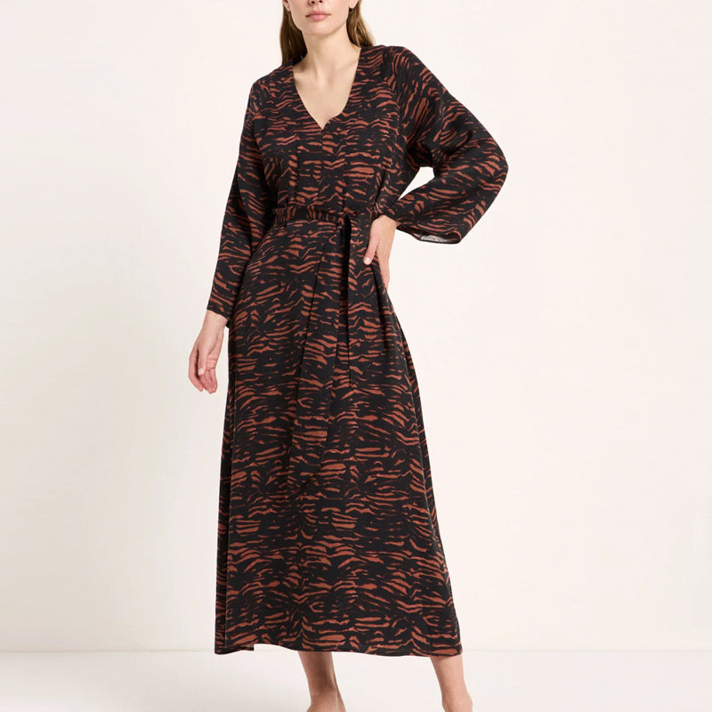LANIUS unifarbenes Hemdblusenkleid LOVA FOREST aus Tencel