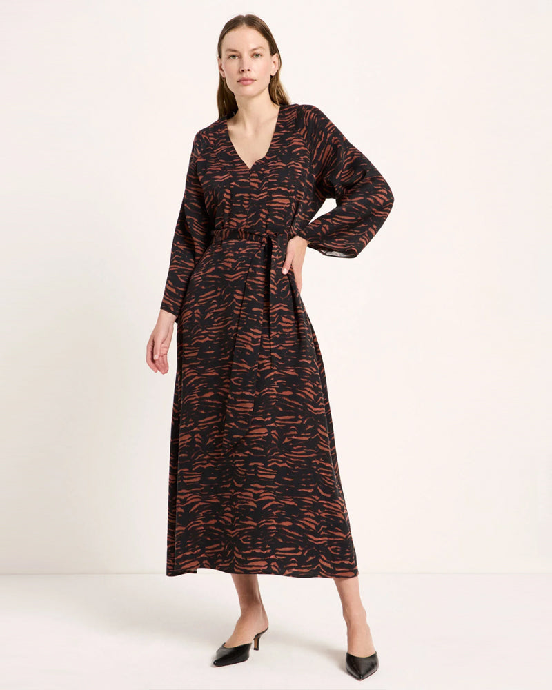 LANIUS unifarbenes Hemdblusenkleid LOVA FOREST aus Tencel