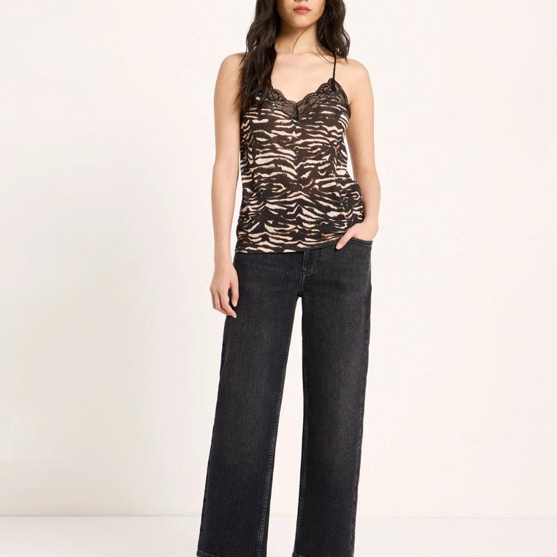 LANIUS Hemd mit Spitze JILA BLOOM Tencel-Ripp