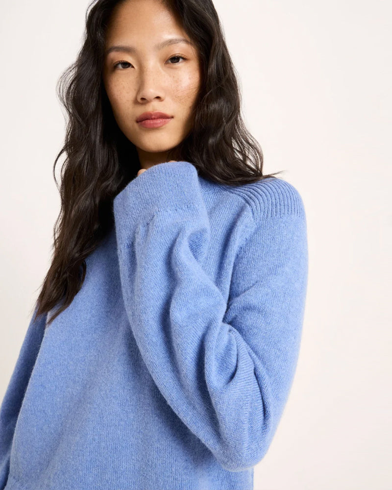 LANIUS Pullover PIP PURPLE BLUE aus Wolle und Bio-Baumwolle