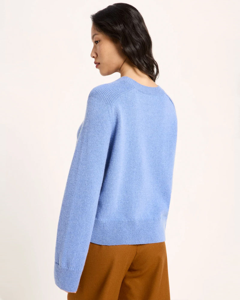 LANIUS Pullover PIP PURPLE BLUE aus Wolle und Bio-Baumwolle