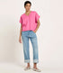 LANIUS effen v-hals blouse NORE ORCHID van tencel