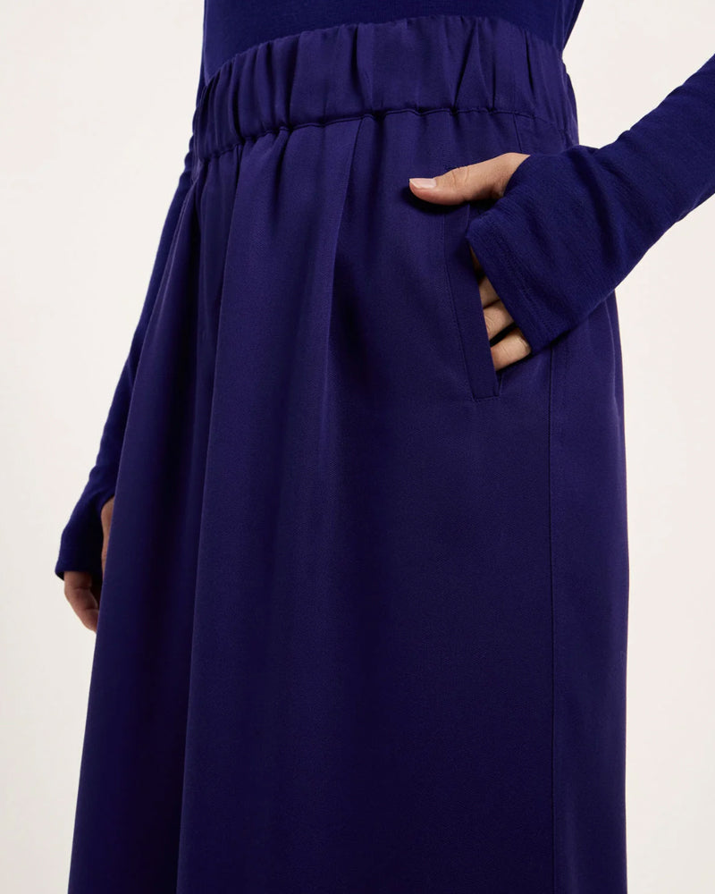 LANIUS wijde pantalon broek JOLENE VIOLET van tencel