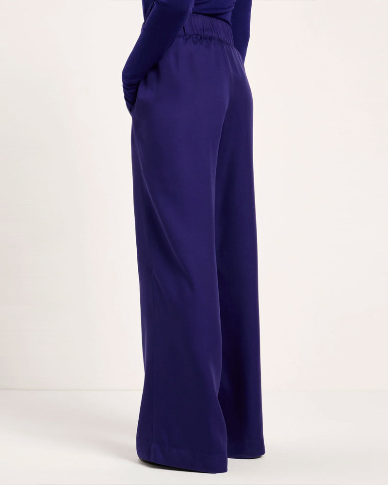 LANIUS wijde pantalon broek JOLENE VIOLET van tencel