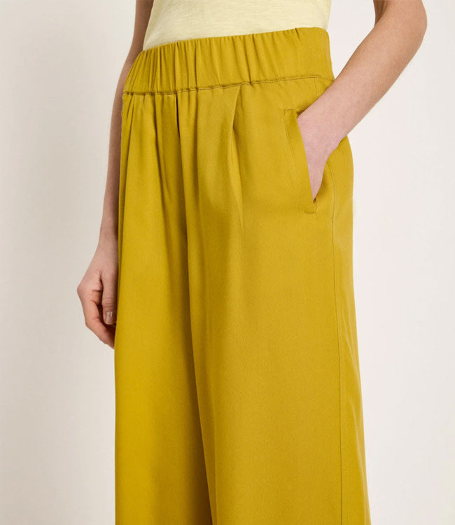 LANIUS wijde pantalon broek JOLENE KIWI van tencel
