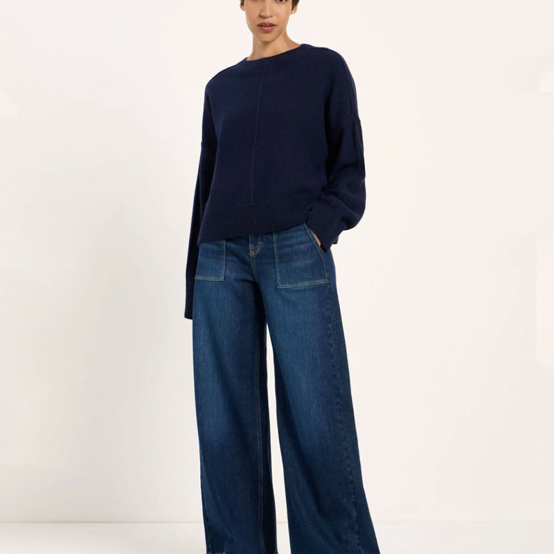 LANIUS Fledermausärmel-Pullover FLO FOREST Wolle und Bio-Baumwolle