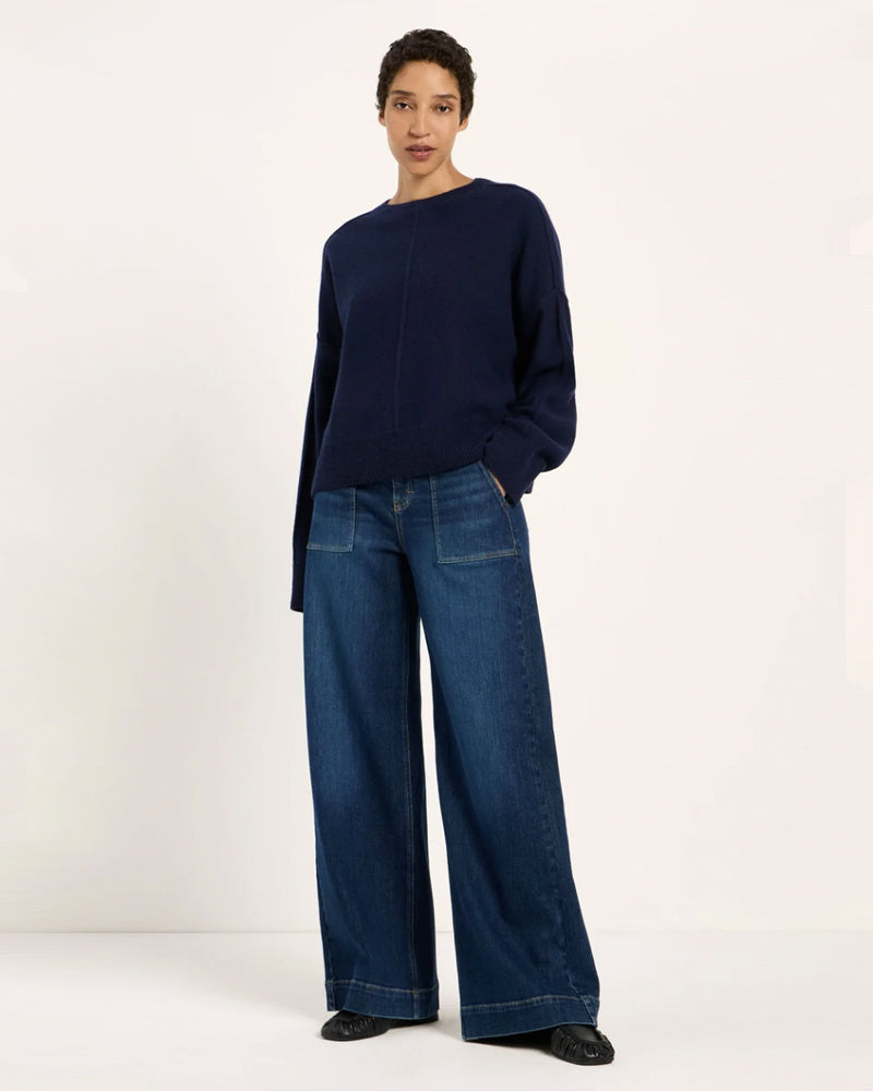 LANIUS Fledermausärmel-Pullover FLO FOREST Wolle und Bio-Baumwolle