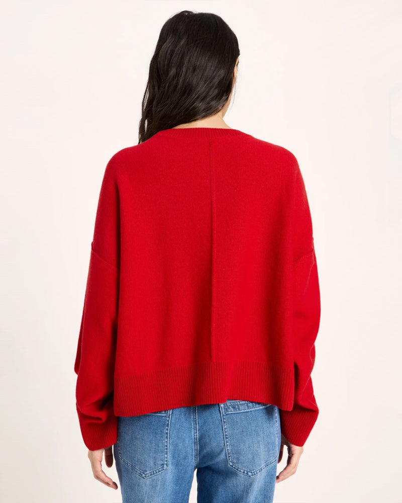 LANIUS Fledermausärmel-Pullover FLO FOREST Wolle und Bio-Baumwolle