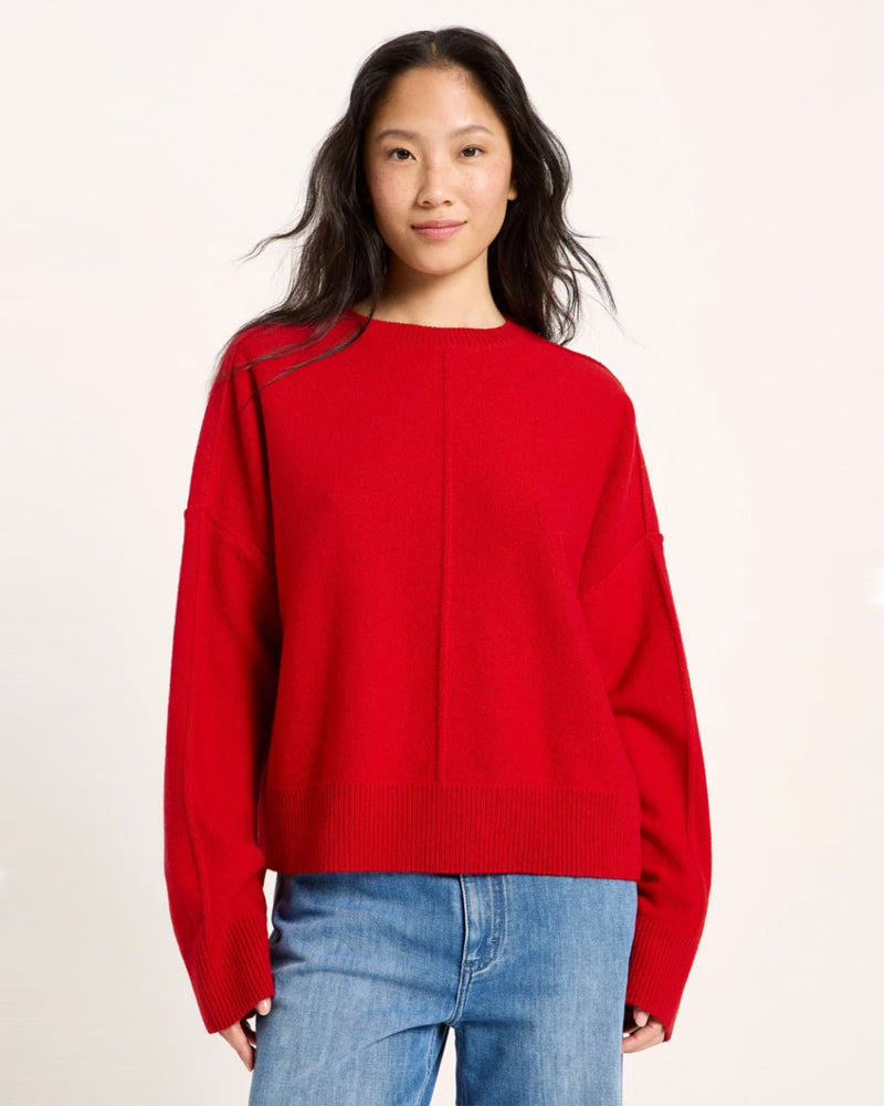 LANIUS oversized trui FLO RED wol en biologisch katoen