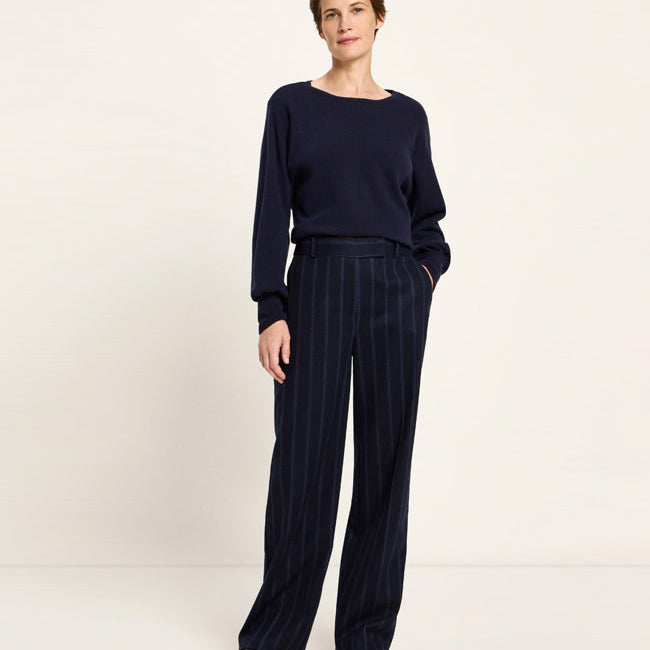 LANIUS wollen pantalon ALINA BLUE gestreept