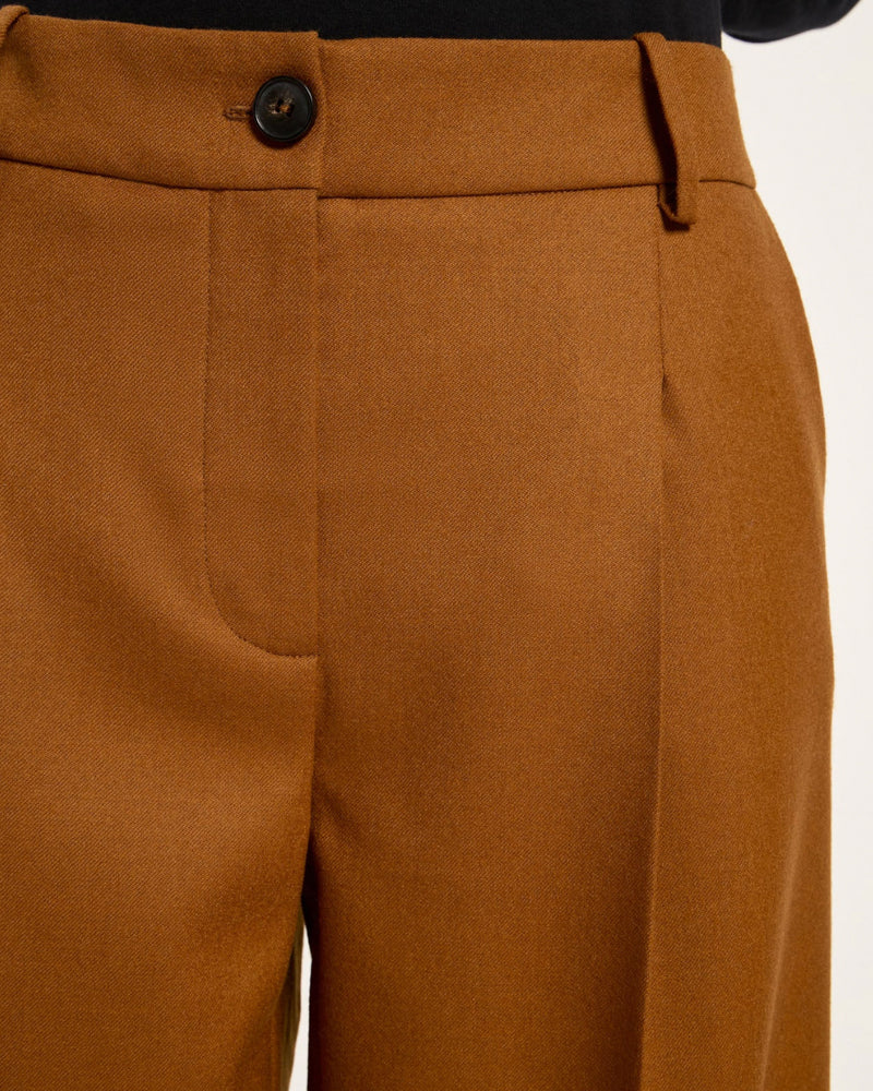 LANIUS wollen pantalon LOIZA COPPER met bandplooi