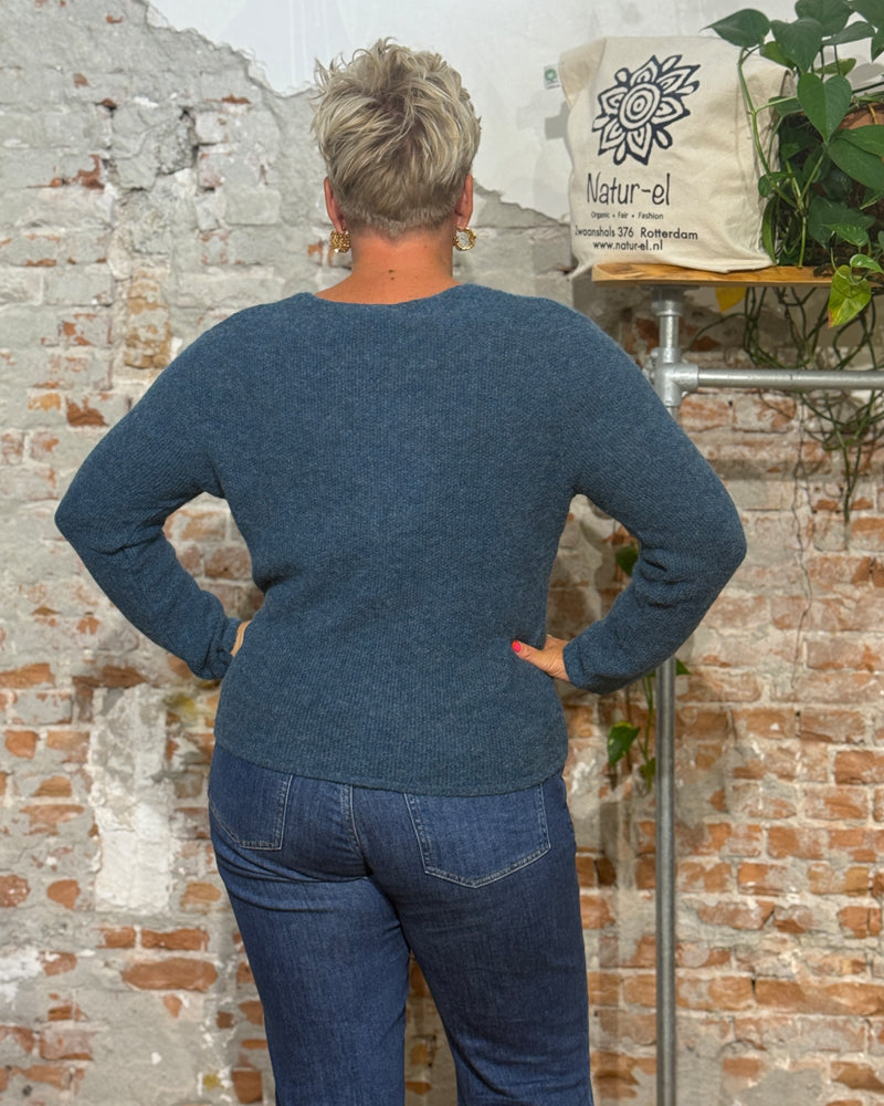 LES RACINES DU CIEL 100% baby alpaca V-neck sweater ILOE DENIM
