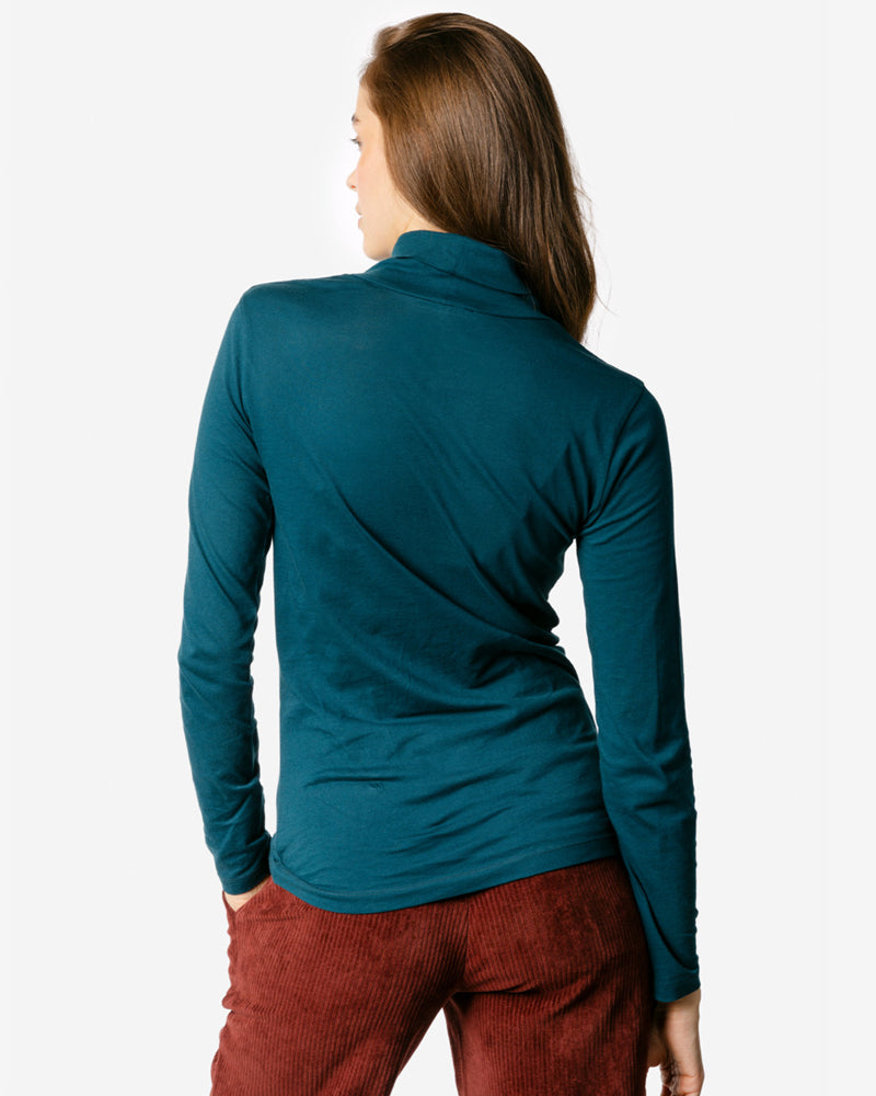 LIVING CRAFTS gestreepte coltrui NIA TEAL biologisch katoen