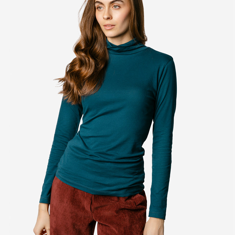 LIVING CRAFTS gestreepte coltrui NIA TEAL biologisch katoen