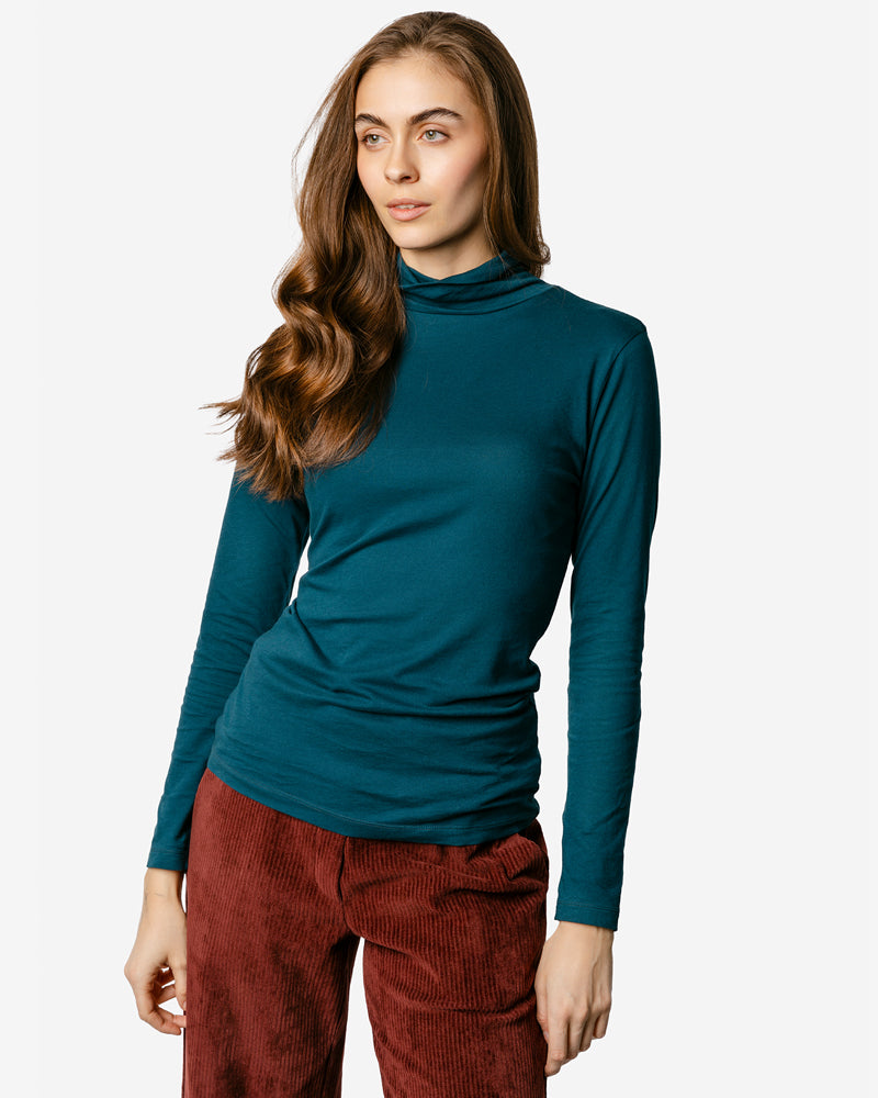 LIVING CRAFTS gestreepte coltrui NIA TEAL biologisch katoen
