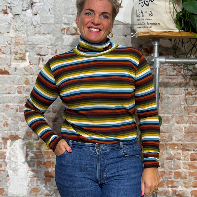 LIVING CRAFTS striped turtleneck NIA MULTI organic cotton