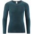 LIVING CRAFTS wol zijde longsleeve heren lange mouw PETROL
